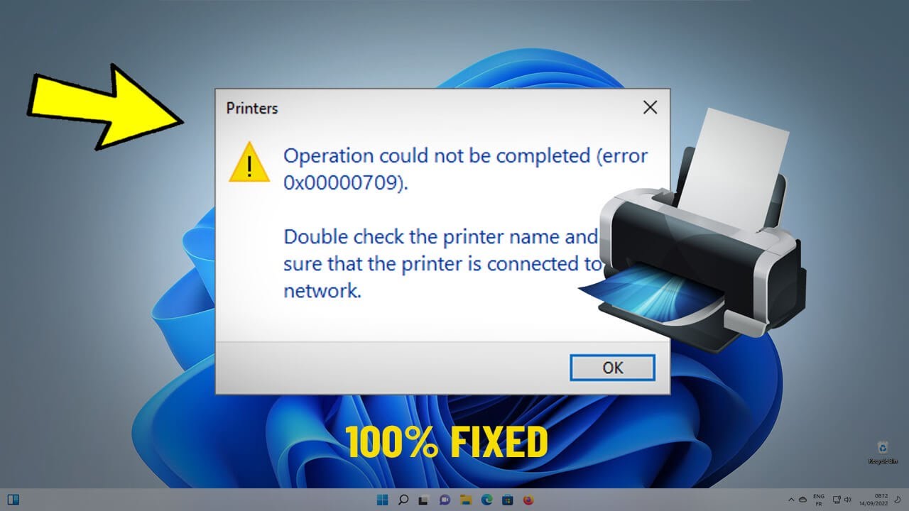Fix lỗi 0x00000709 khi chia sẻ máy in Win 10, Win 11